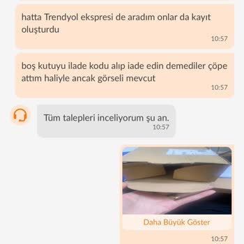 Boş Ve Delikli Kutuda Gelen Sipariş İçin İade Veya Yeniden Gönderim Talebi