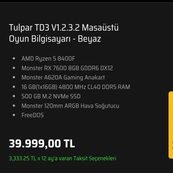 Monster Notebook Masaüstü Oyun Bilgisayarı Fiyatının Artması