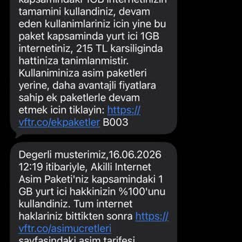 Hatalı Veri Takibi Ve Haksız Aşım Ücretleri Nedeniyle Vodafone’dan Mağduriyet