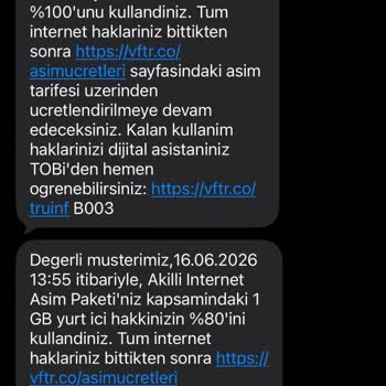 Hatalı Veri Takibi Ve Haksız Aşım Ücretleri Nedeniyle Vodafone’dan Mağduriyet