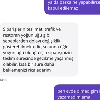 GetirYemek'te Aynı Restorandan Sürekli Uzun Gecikmeler Ve İlgisiz Destek