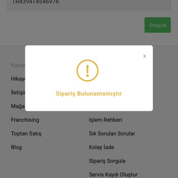 Teslim Edilmeyen Sipariş Ve Sistemde Görünmeyen Kayıt