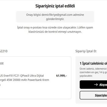 İade Talebime Rağmen Ürün Kargoya Verildi Ve Müşteri Hizmetleri Çözüm Sunamadı