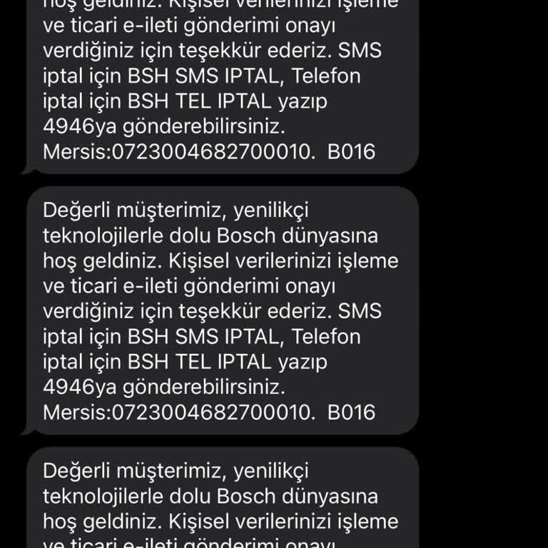 Bosch’tan Gelen Sürekli SMS’ler KVKK İptaline Rağmen Durmuyor