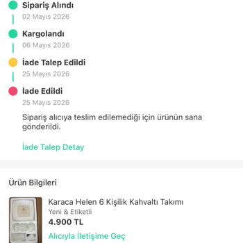 Kırılan Kahvaltı Takımı İçin Dolap Ve PTT Sorumluluğu Reddi