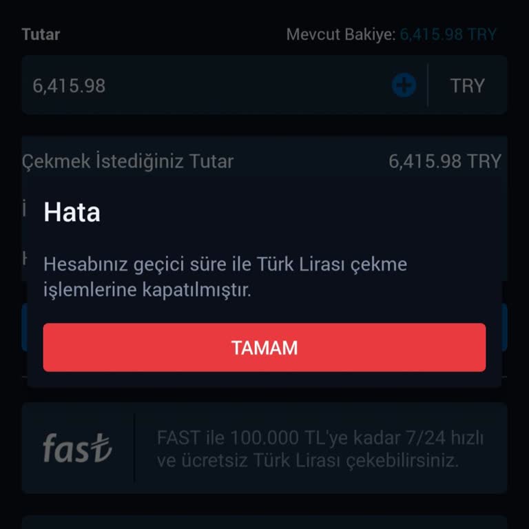 6.400 TL Bakiyemi Çekemiyorum Ve Müşteri Hizmetleri Umursamaz