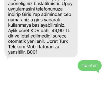 Türk Telekom Onaysız Uppy Aboneliği İptali ve Ücret İadesi Talebi