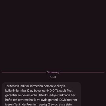 Vodafone Taahhüt Yenileme Ücretinde SMS Ve Uygulama Tutarsızlığı