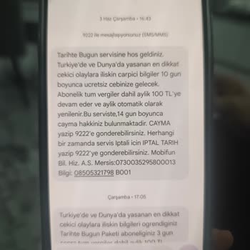 Türk Telekom Onaysız “Tarihte Bugün” Aboneliği ve 100 TL Ücret İadesi Talebi