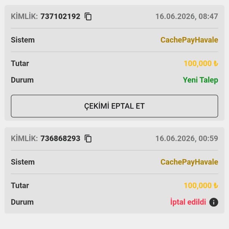 Betsilin912.com Çekim Talebim Herhangi Bir Gerekçe Sunulmadan İptal Edildi