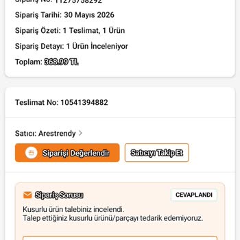İade Sürecindeki Uzun Gecikme Ve Ürün Bulunamıyor Hatası