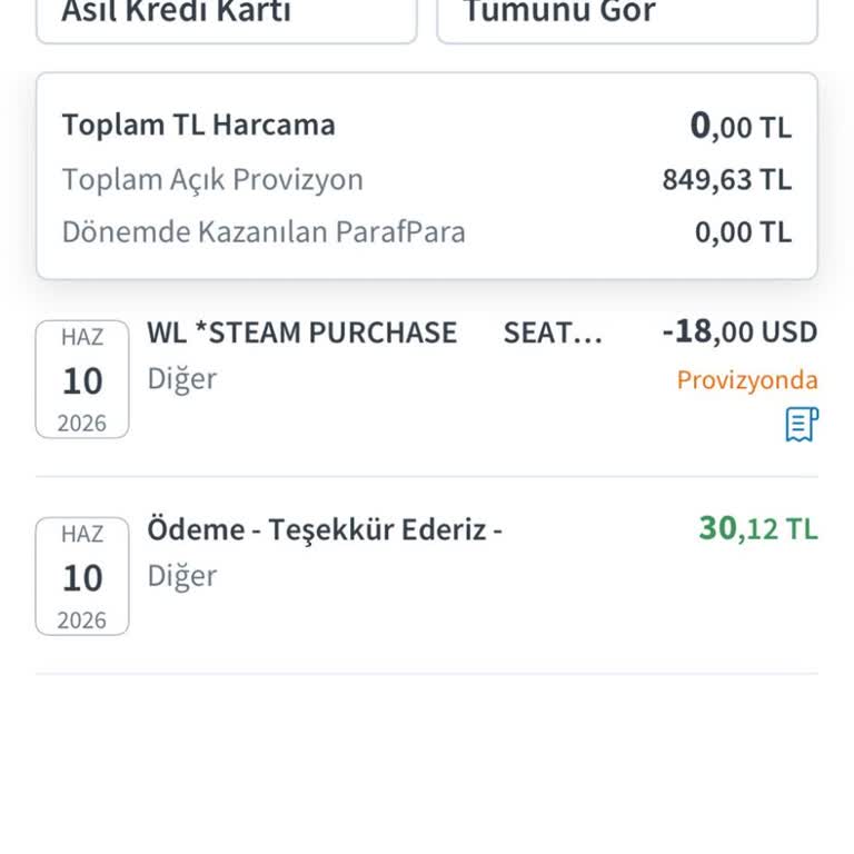 Steam Alışverişi İptali Sonrası Provizyon Kart Limiti Engelliyor