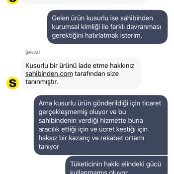 Kusurlu Ürün Nedeniyle S‑Param Güvende Hizmet Ücretinin İade Edilmemesi