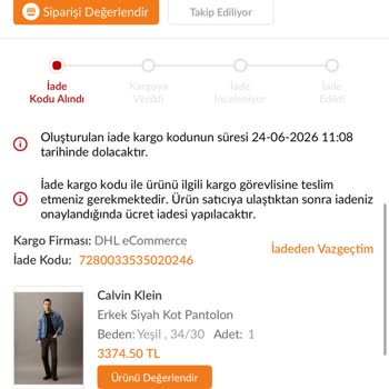 Calvin Klein Pantolon Siparişinde Sürekli Yanlış Beden Ve Fiyat Artışı