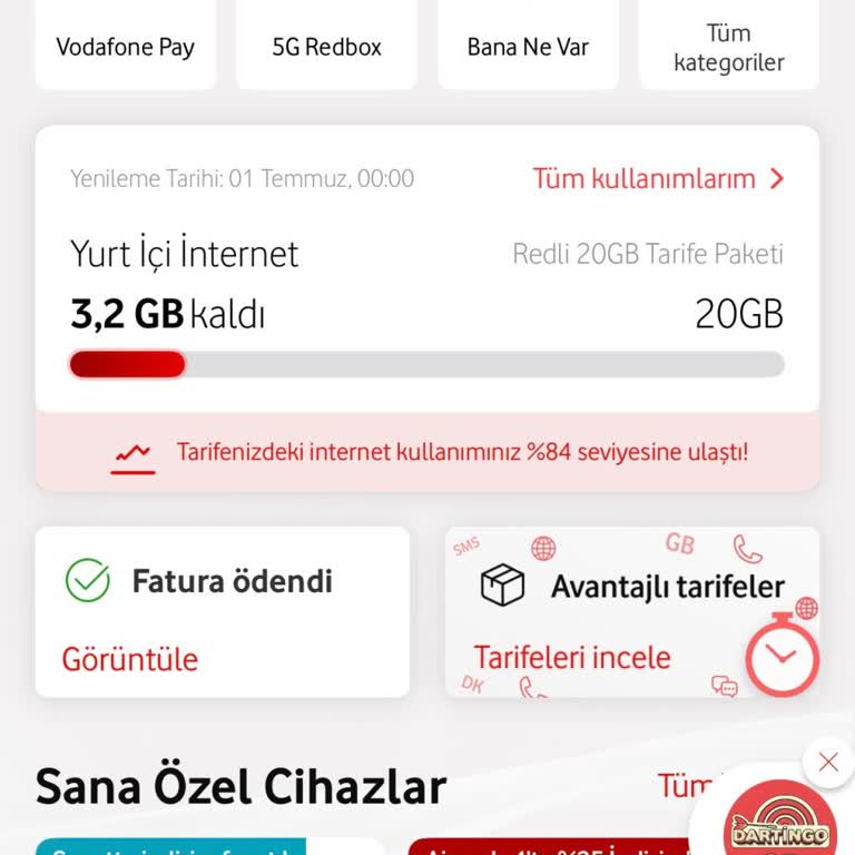 Vodafone Mobil İnternet Kotamda Haksız Kesinti Ve Açıklama Talebi