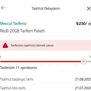 Vodafone Red 20 GB Tarife Yenilemesinde Haksız Fiyat Artışı