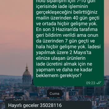Sefamerve'de Geri Ödeme Gecikmesi Ve Müşteri Hizmeti İhmali