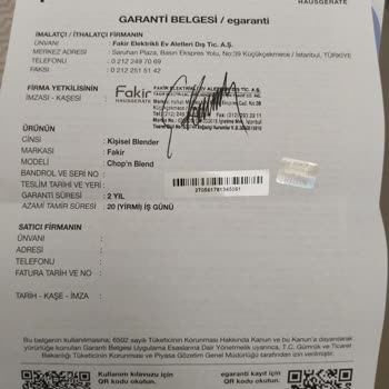 Blender Bıçağı İkinci Kullanımda Kırıldı, Garanti Kapsamı Reddedildi Ve Servis Tutumu Mağdur Ediyor