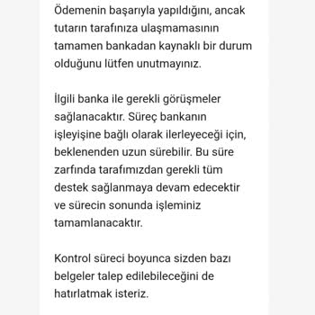 50.000 TL Çekim Talebimin Ödenmemesi Ve Müşteri Hizmetlerinin Yetersizliği