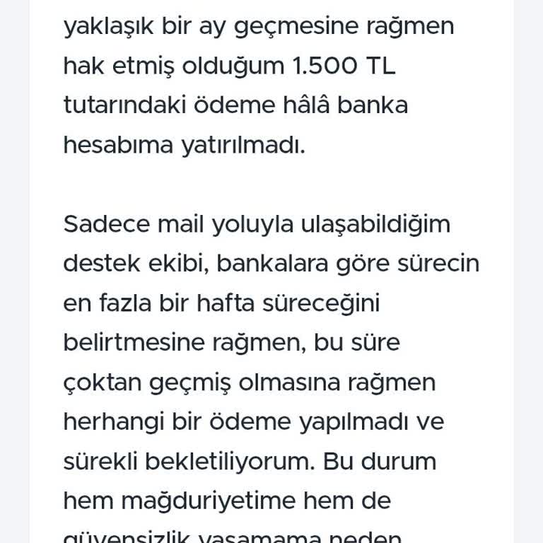 Letgo Cüzdanım Güvende Satış Ödemesi 1500 TL Yatırılmadı