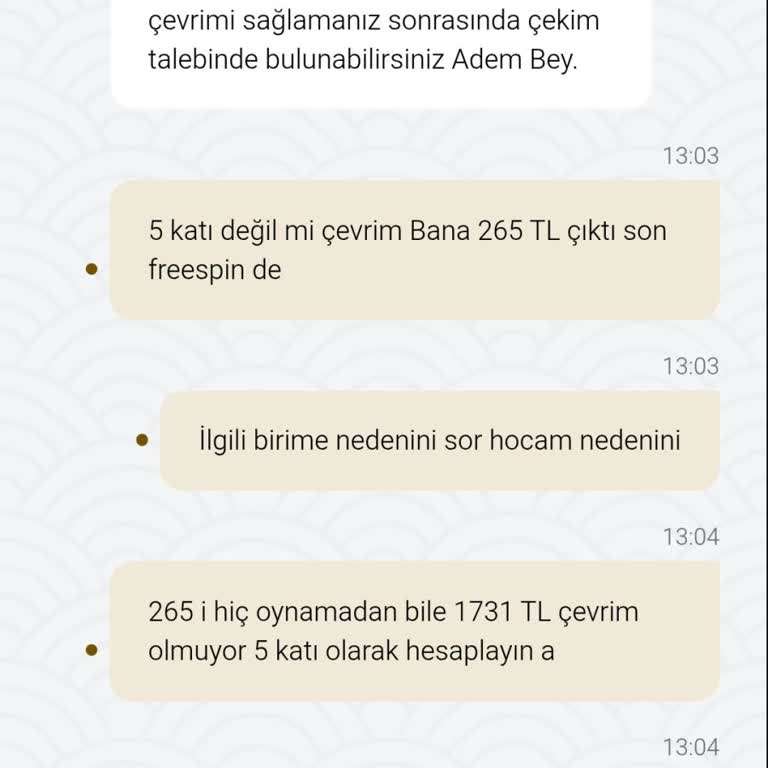 Bonus Çarkı Çevrim Şartları Haksız Ve 500 TL Ödeme Yapılmadı