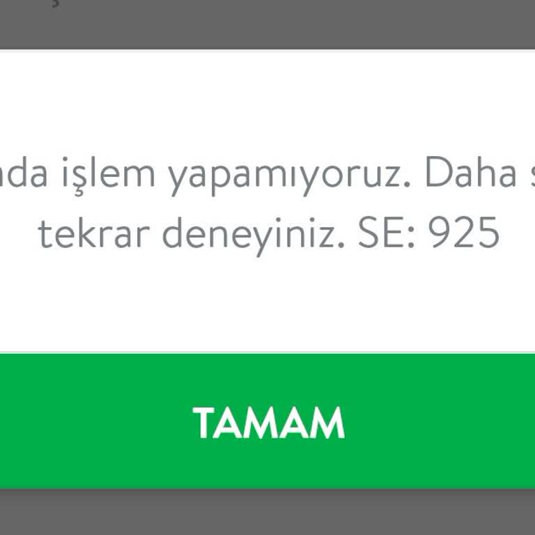 TEB Mobil Uygulamasına Girişte Sürekli SE 925 Hatası Ve Erişimsizlik