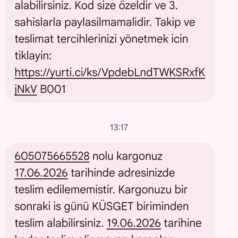 Kargomun Şubeye Geri Dönmesi Ve Yeniden Dağıtım İsteği