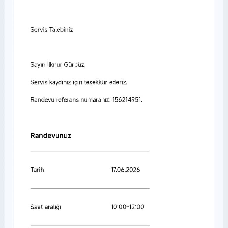 Randevu Saatine Uymayan Servis Ve Acil Montaj Talebi
