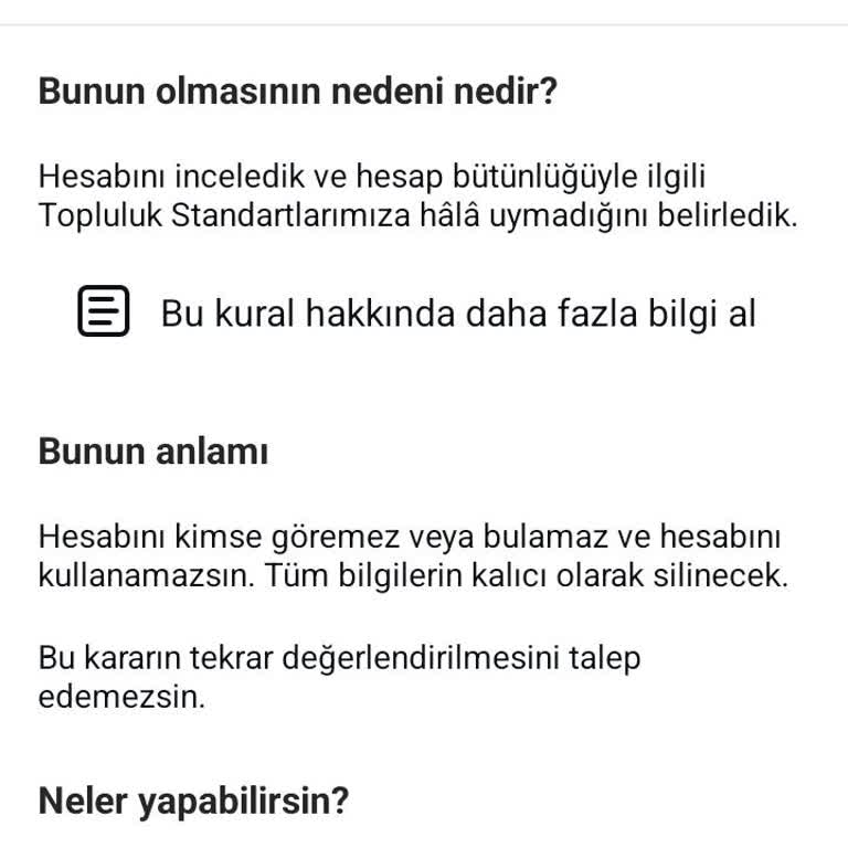 Instagram Hesabım Açıklama Almadan Haksızca Kalıcı Kapatıldı Ve Verilerime Erişemiyorum
