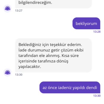 Getir'den İade Edilen Ürünlerin Ücreti Kredi Kartıma Yansımıyor