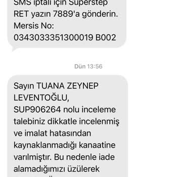 SuperStep İki Kere Giydiğim Converse Chuck 70 İçinde Soyulma ve Yara Oluştu, İade Reddedildi