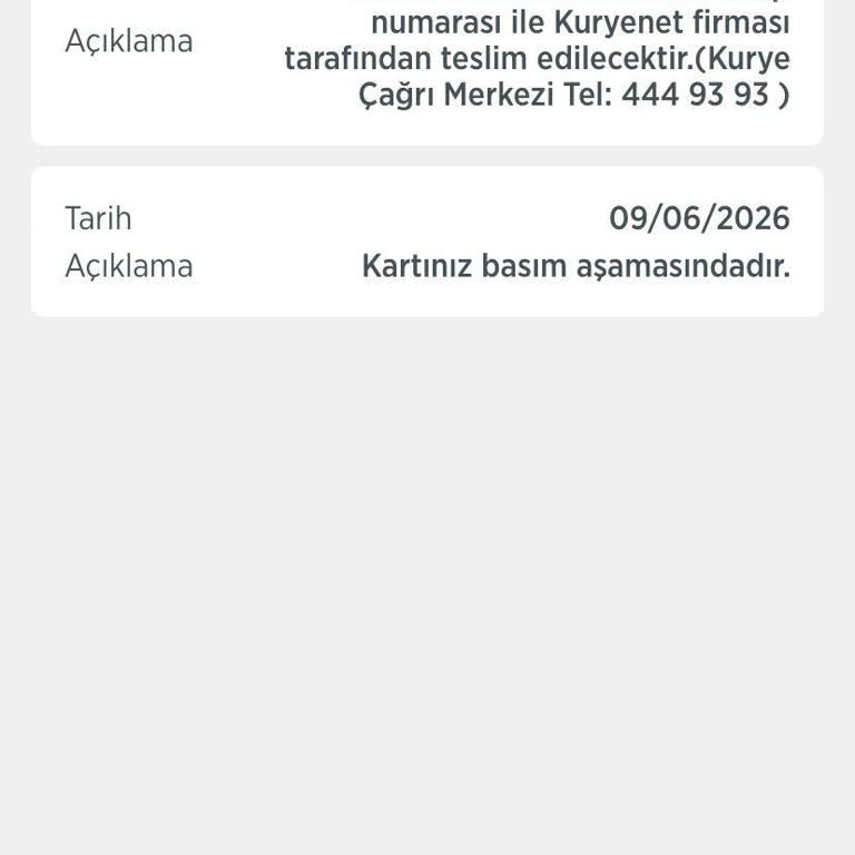Ziraat Bankası Kartım Kuryenet Takibinde Acente’ye Sevk Aşamasında Kaldı Ve Teslim Edilmedi