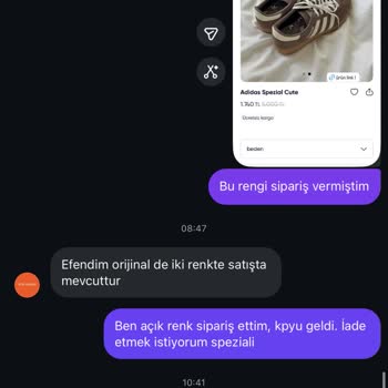 Stm Shoes Yanlış Renk Ve Numara Gönderilen Ayakkabının İadesinde Satıcı İletişimsiz Ve Engellendi