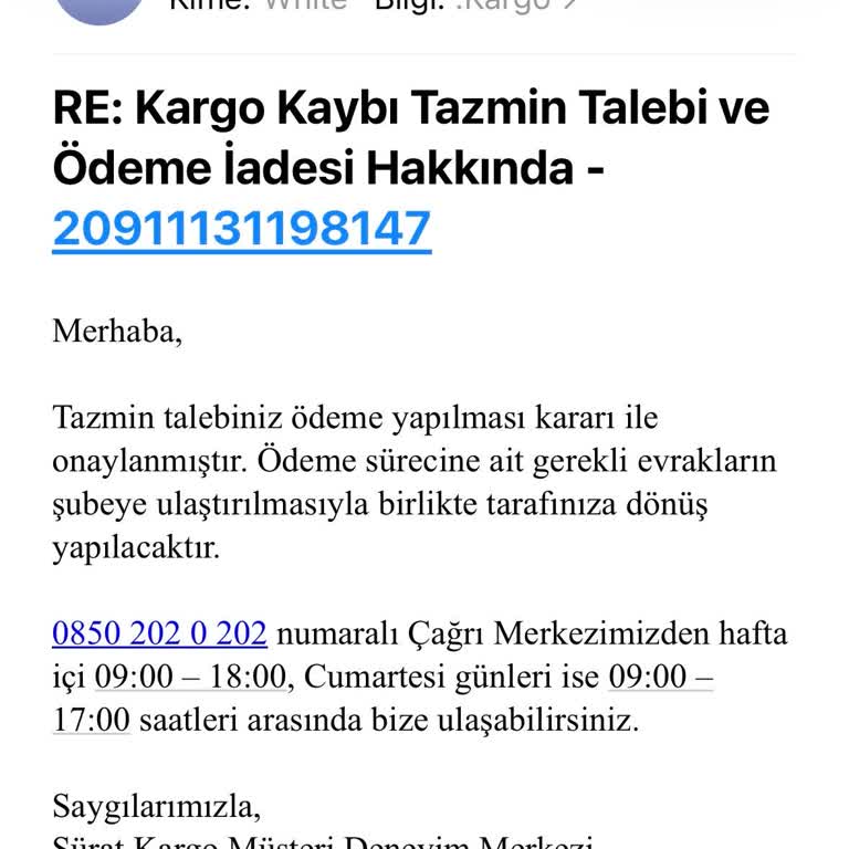 Kayıp Kargo Ve Tazmin Ödemesinin 60 Gün Sonra Yatırılmaması