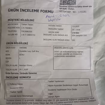 Suwen Mağazasında Ürün Kalitesi Ve Çözüm Odaklı Olmayan Tutum Hayal Kırıklığına Yol Açtı