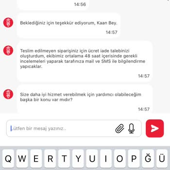 Teslim Edilmemiş Sipariş İçin Yanıltıcı Bilgilendirme Ve İade Reddi
