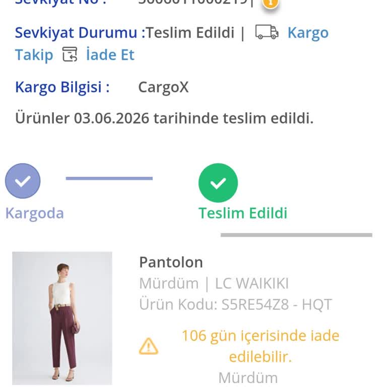 LCW'de Yanlış Beden Gönderimi Ve Yardımsız Müşteri Desteği