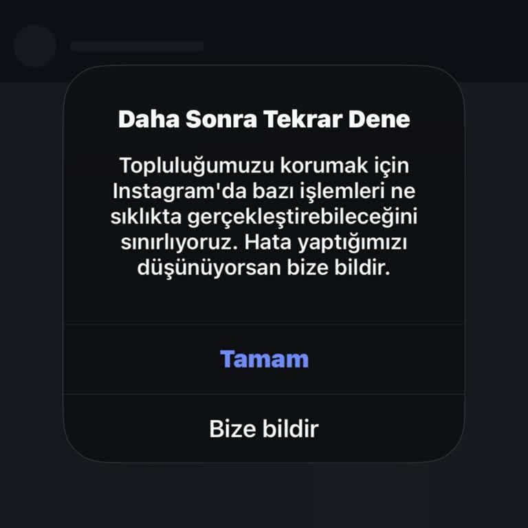Instagram Hesabımda Beğeni Engeli Ve Sürekli Uyarı
