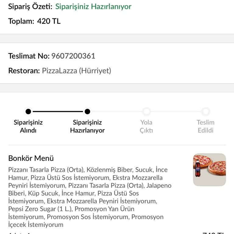 PizzaLazza Şubesinden 1 Saatlik Teslimat Gecikmesi ve Cevapsız Müşteri Hizmetleri