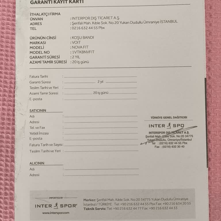 Garanti Kapsamındaki Koşu Bandı Kayış Sıyırması Ve Servis Desteği Eksikliği