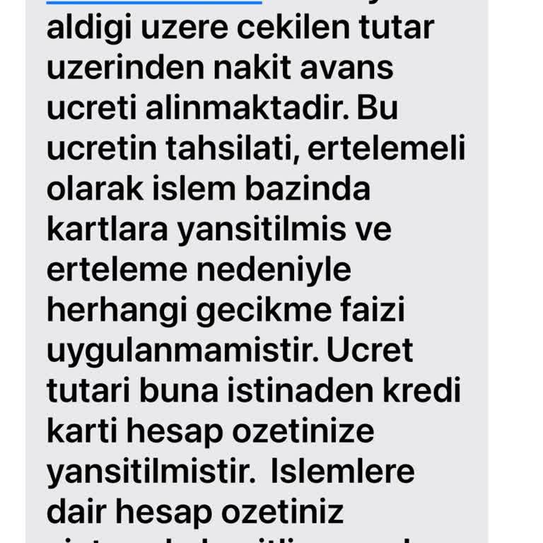 Geçmiş Nakit Avans Ücretinin İadesi Talebi