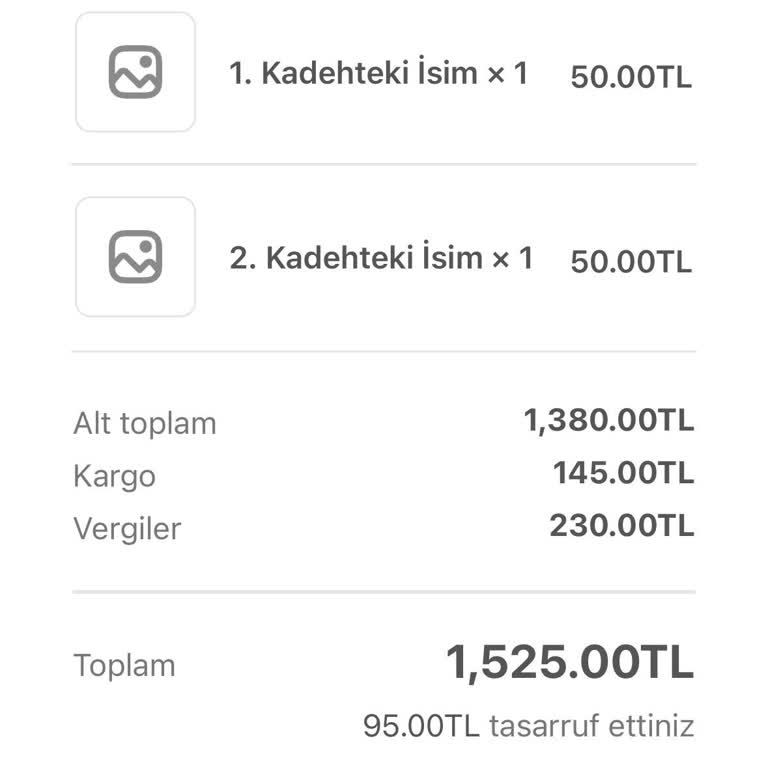 Kadehci'den Siparişimin Kargoya Verilmemesi Ve Ücret İadesi Talebi