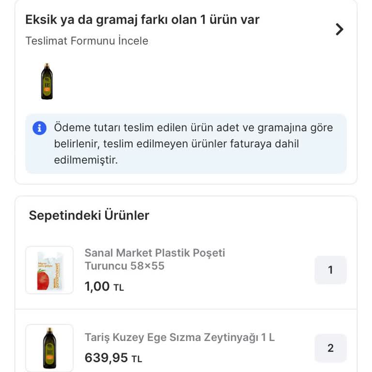 Migros Sanal Markette Sürekli Yanlış Ve Eksik Ürün Gönderimi Ve Bilgilendirme Eksikliği