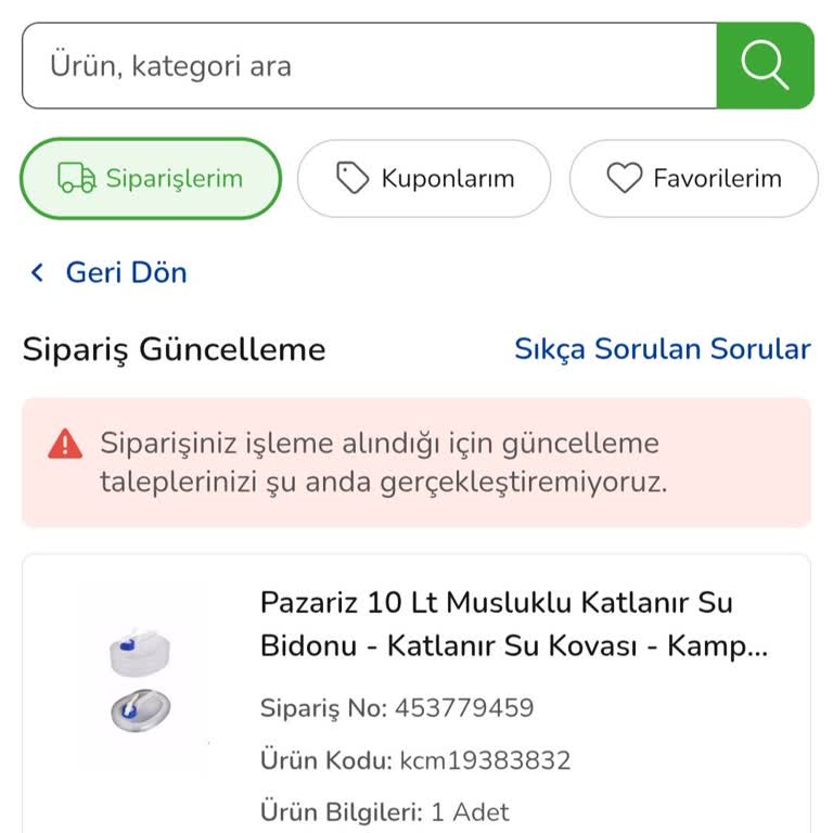 Çiçek Sepeti Teslim Edilmemiş Hediye ve İade Talebi