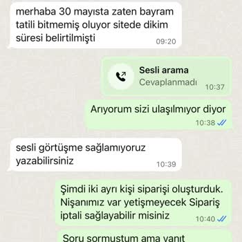 Sipariş İptali Sonrası İade Yapılmadı