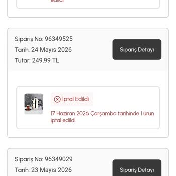 Karaca Siparişlerim Firma Tarafından Tek Taraflı Olarak İptal Edildi