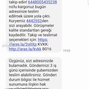 Aras Kargo Evde Olduğumuz Halde Kargoyu Teslim Etmedi