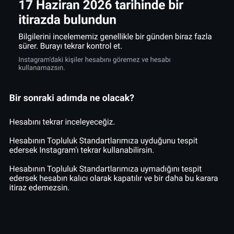 İki Instagram Hesabımın Açıklamasız Kapatılması Ve Hızlı Yeniden Açılma İsteği