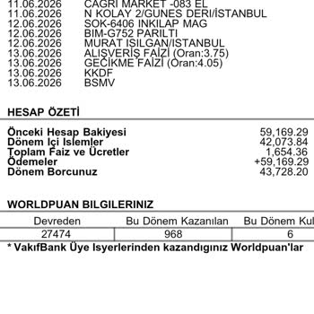 VakıfBank Express Kredi Kartı Extresine Tek Gün Gecikme İçin Yüksek Faiz Ve Tatil Gözardı Edilmesi