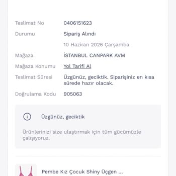 Penti Ümraniye Mağaza Teslimi Gecikmesi Ve İade Talebi